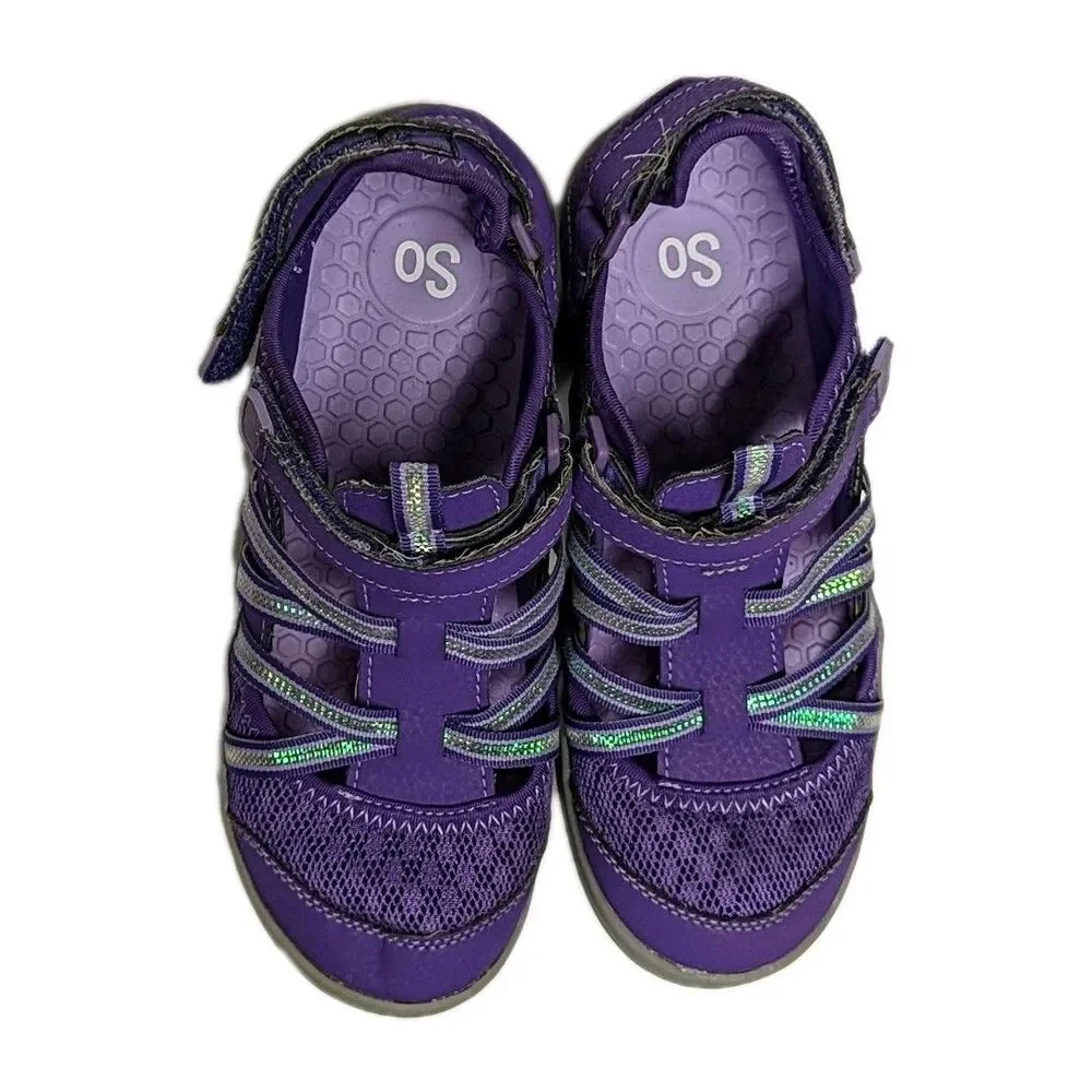 SO Girls Water Sandals 4 M Outdoors Fisherman Wet Shoes Strappy Purple